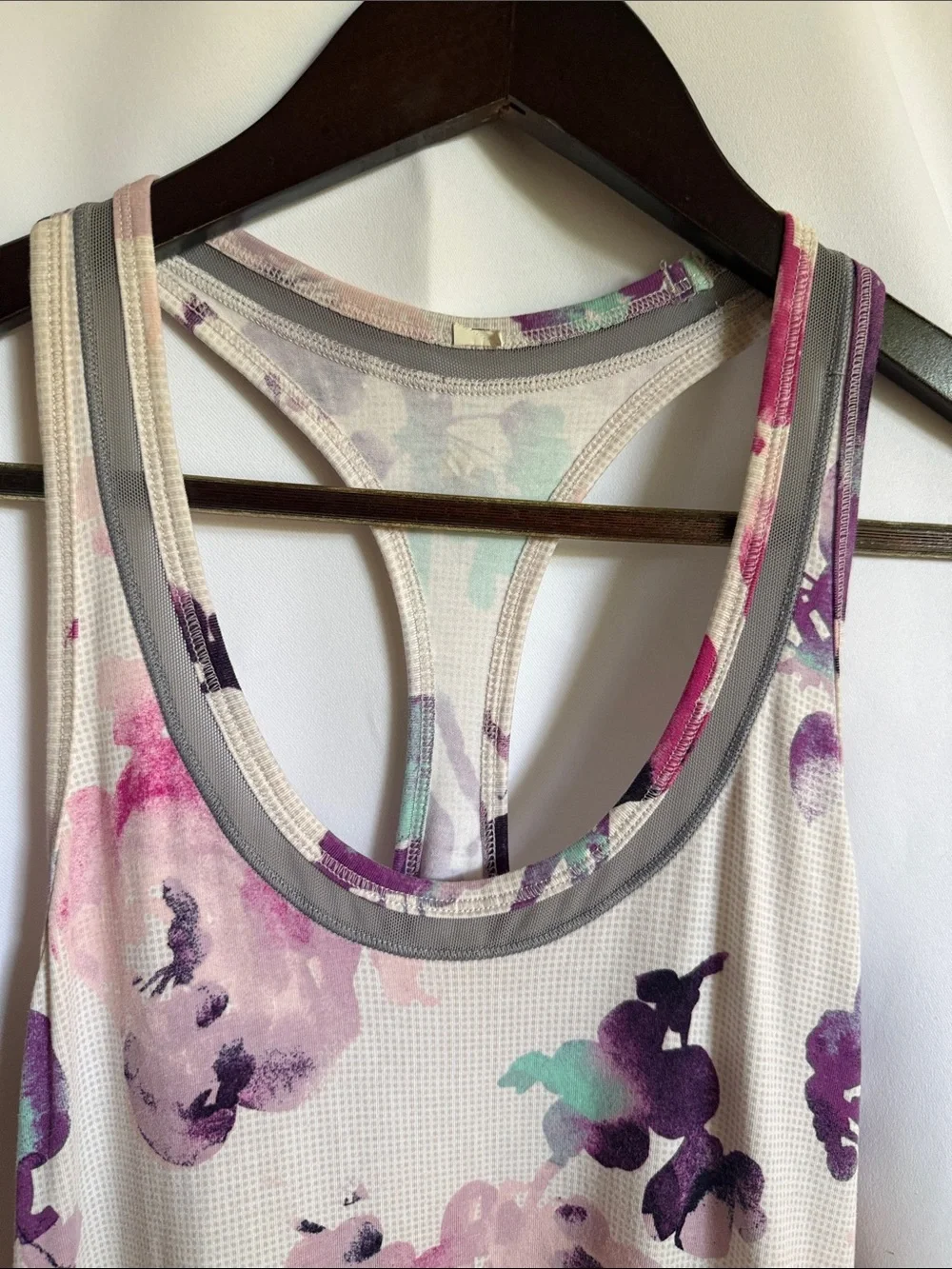 Lululemon Floral Racerback Tank Dress in Cream and Purple Size 6